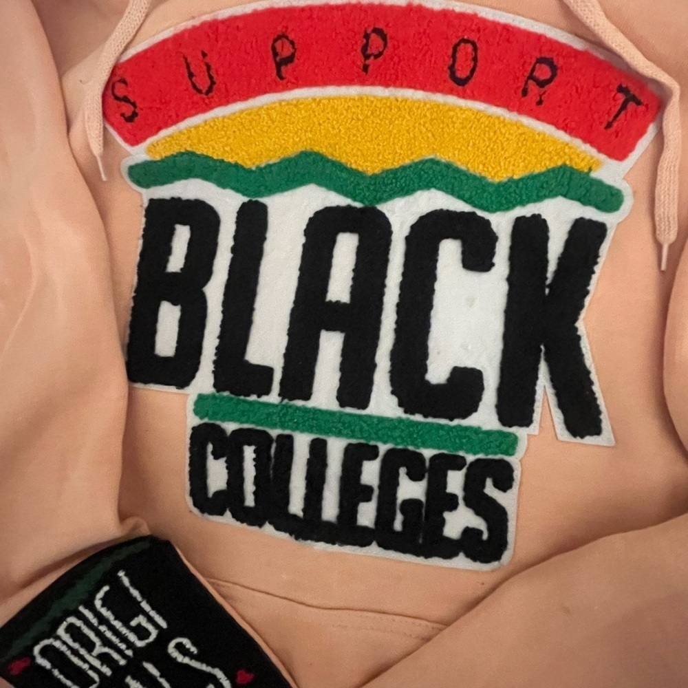 Peach Hoodie with Support Black Colleges Design - Picture 3 of 3